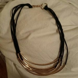 F21 Gold and Black String Necklace