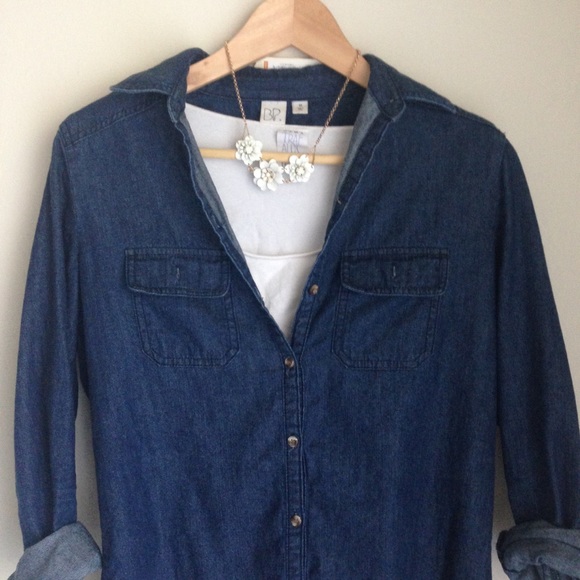 bp Tops - Dark Wash Denim Shirt
