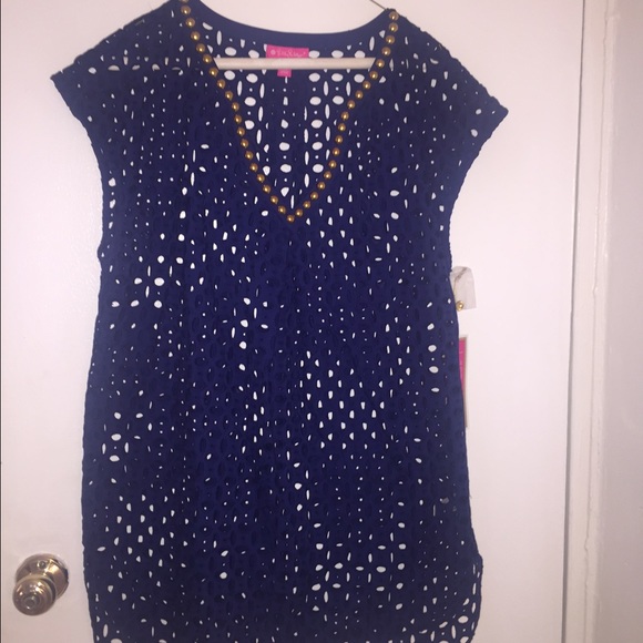 Lilly for Target navy blue bathing suit cover up