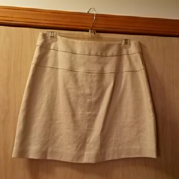 Petite burlap-type Ann Taylor skirt w/ big pockets - Picture 2 of 4