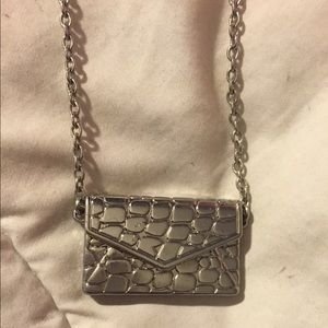 Cute Silver Purse Necklace