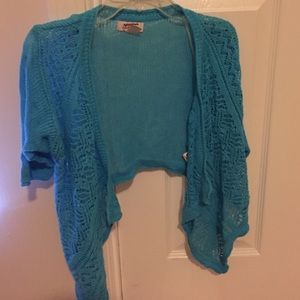 A bright blue cover/ cardigan small