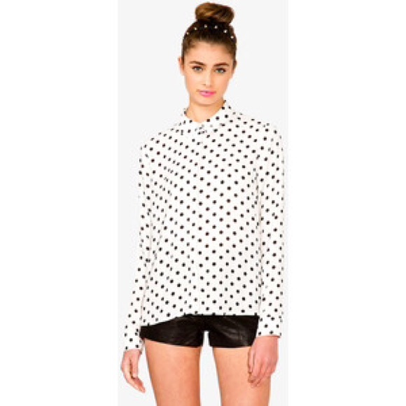 Large Polka Dot Forever 21 Blouse