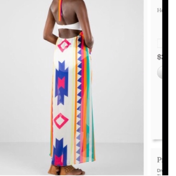 Francesca’s Tie Front Colorful Beach Cover Up - Picture 2 of 8