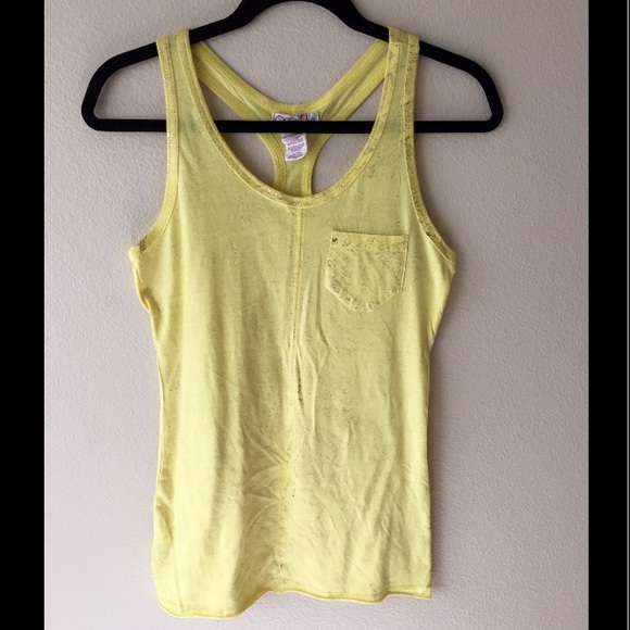 Racerback Yellow Tank with Shiny Gold Flecks. - Picture 2 of 4