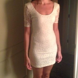 Cream full lace dress