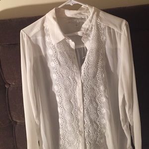 White long sleeve Lauren Conrad blouse
