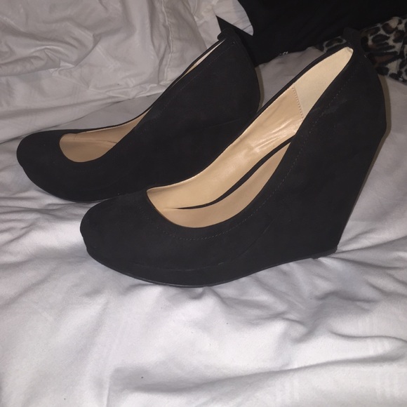 Call it Spring Black Wedges