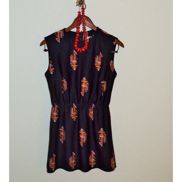 Vintage Asian Print Mini Dress - Picture 2 of 2