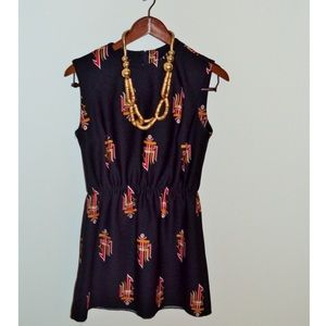 Vintage Asian Print Mini Dress