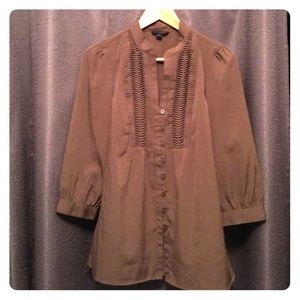 Mocha 3/4 length baby doll top