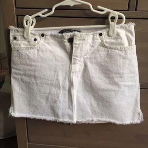 White denim mini skirt
