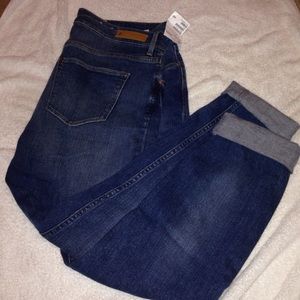 H&M boyfriend jeans, tapered leg. low rise denim