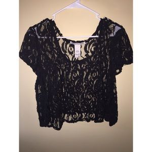 Black Lacey crop top