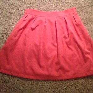 Coral Pleated Skirt