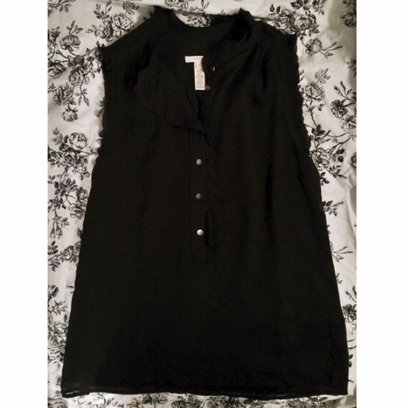 j.crew black silk sleeveless natasha top