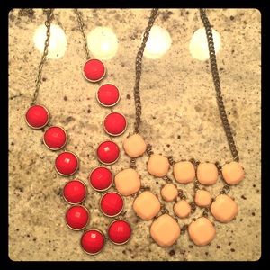Hot Pink and Peach Necklaces
