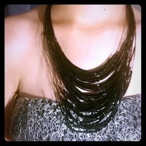 Black beaded necklace