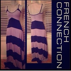 Long maxi dress purple stripe size 6