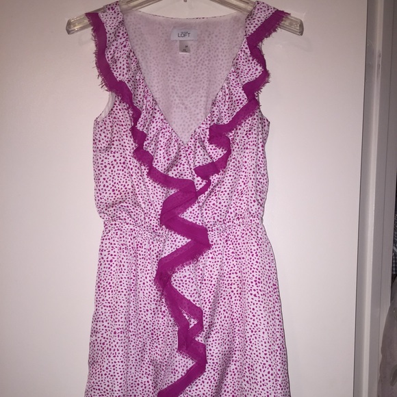 Purple and white Ann Taylor Loft Dress