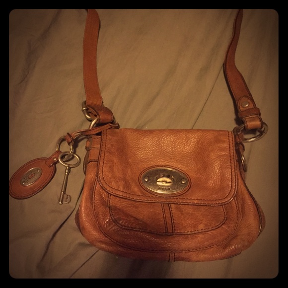 Fossil leather (brown) maddox crossbody bag