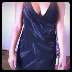 Black knee length dress halter