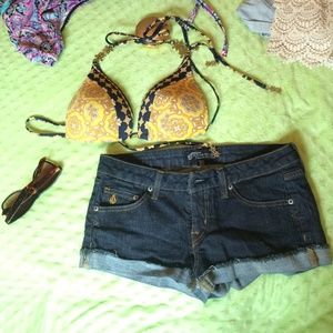 Volcom dark jean shorts