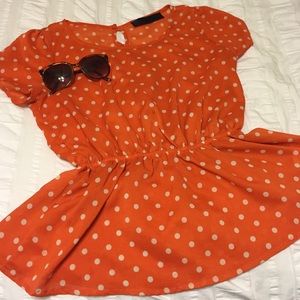 Orange Peplum Top