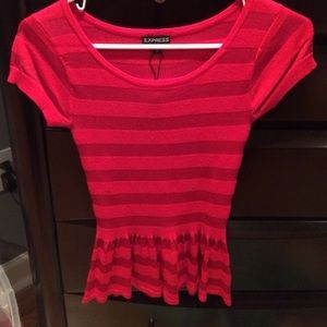 Red peplum top