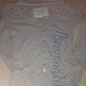 Aeropostale Grey Half Sleeved Shirt