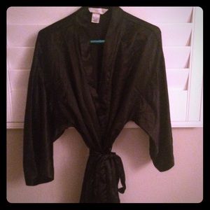 Black Victoria's Secret shiny sleep robe