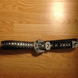 Black rhinestone belt