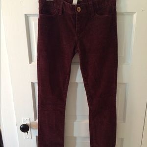 Banana Republic burgundy corduroys.