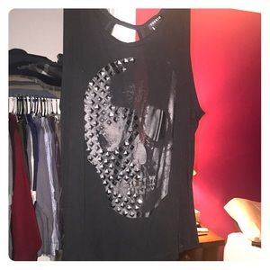 Torrid open back skull tank top