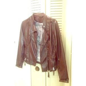 Dark brown leather jacket size S