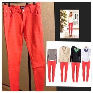 Coral Skinny Jeans Size 11/12
