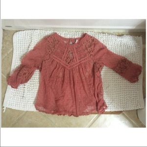 Dusty Rose Lace Free People Top