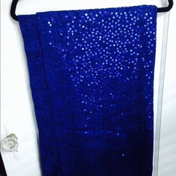 Cobalt sequined shawl