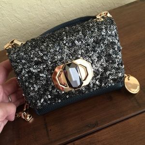 Deux Lux sequin wallet/purse/adjustable cross body