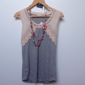 AIRY COTTON LACE TRIM TANK TOP