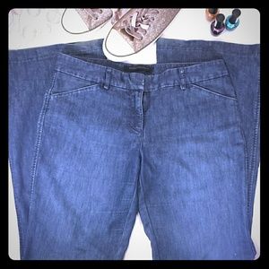 Express Blue Stretch Editor Fit Wide Leg Jeans