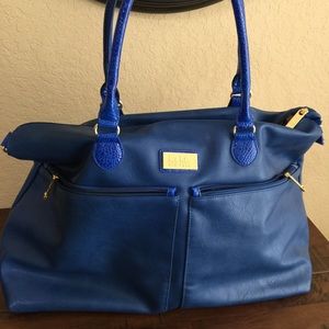 Blue w/gold zipper Nicole Miller duffle/travel bag