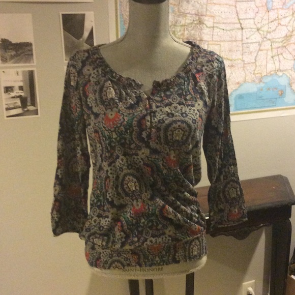 Lucky Brand long sleeve paisley tunic