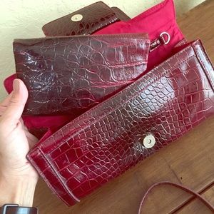 White House black mkt red snakeskin wallet/purse