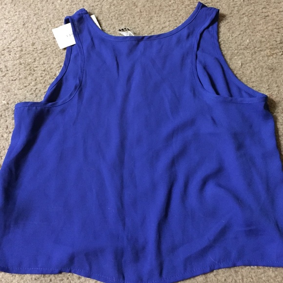 Royal blue top with pink stripe down the middle - Picture 3 of 3