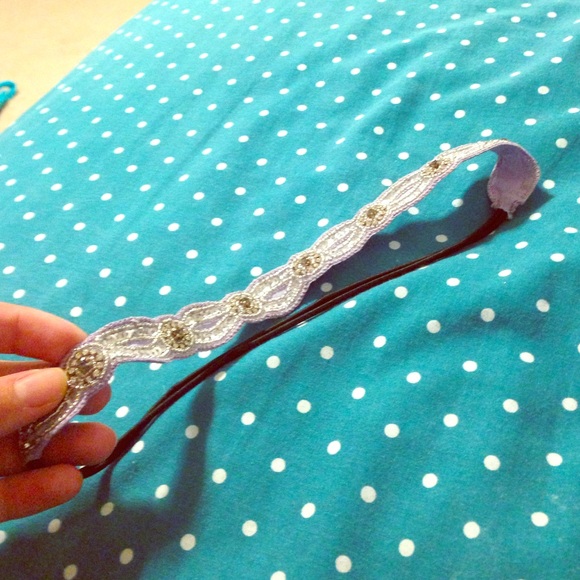 lavender colored and sequin covered headband