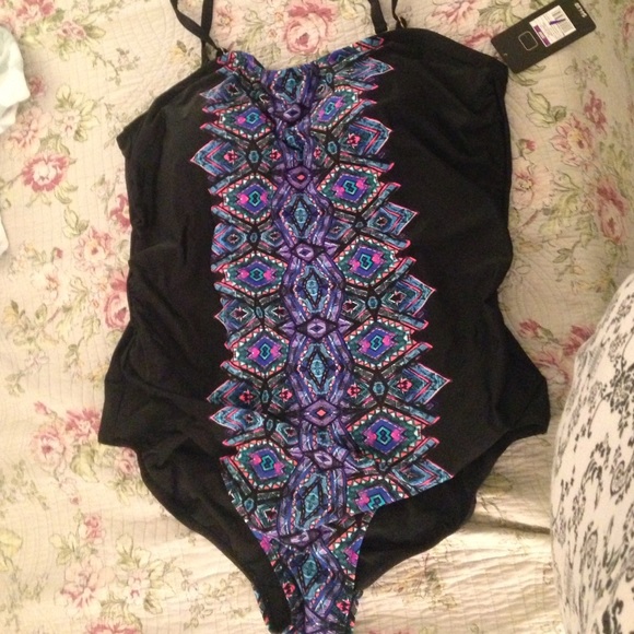 Black tribal bathing suit