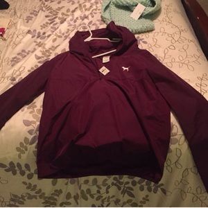Maroon Victoria's Secret windbreaker jacket