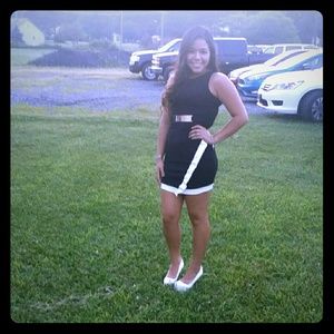 Black and white short dress