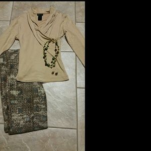 3 quarter length sleeve faux wrap top